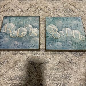 2 Relax and Soak Wall Art Set for bathroom!
